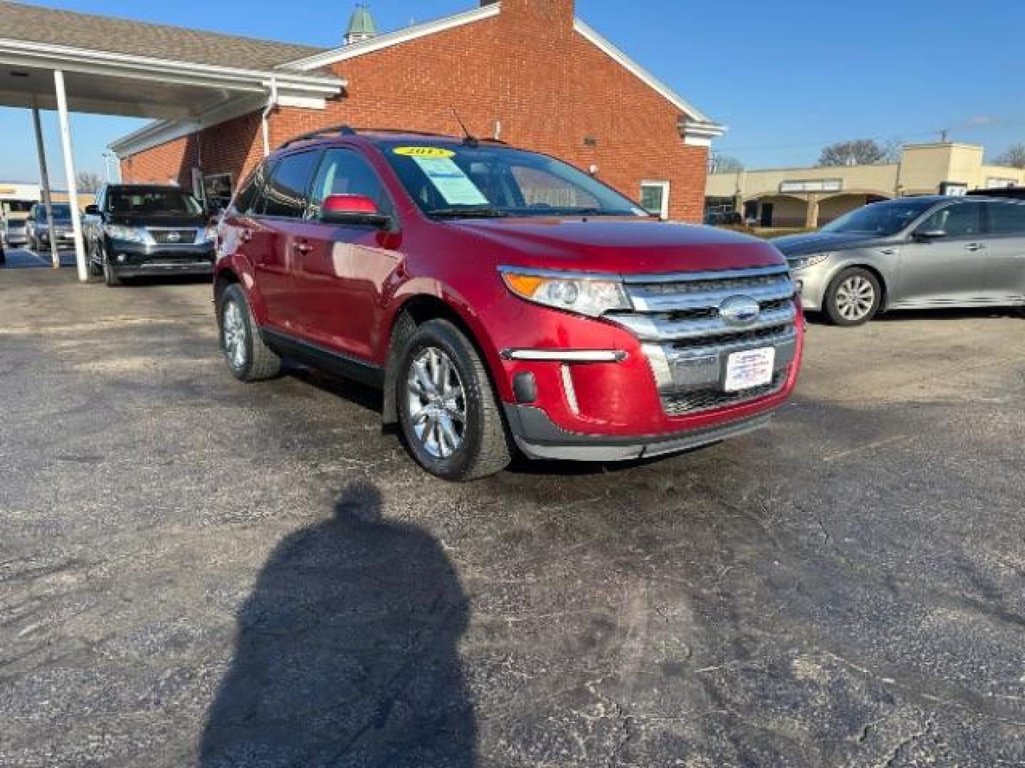 2013 Ruby Red Metallic Ford Edge SEL AWD (2FMDK4JC0DB) with an 3.5L V6 DOHC 24V engine, 6-Speed Automatic transmission, located at 1230 East Main St, Xenia, OH, 45385, (937) 908-9800, 39.688026, -83.910172 - Photo#0