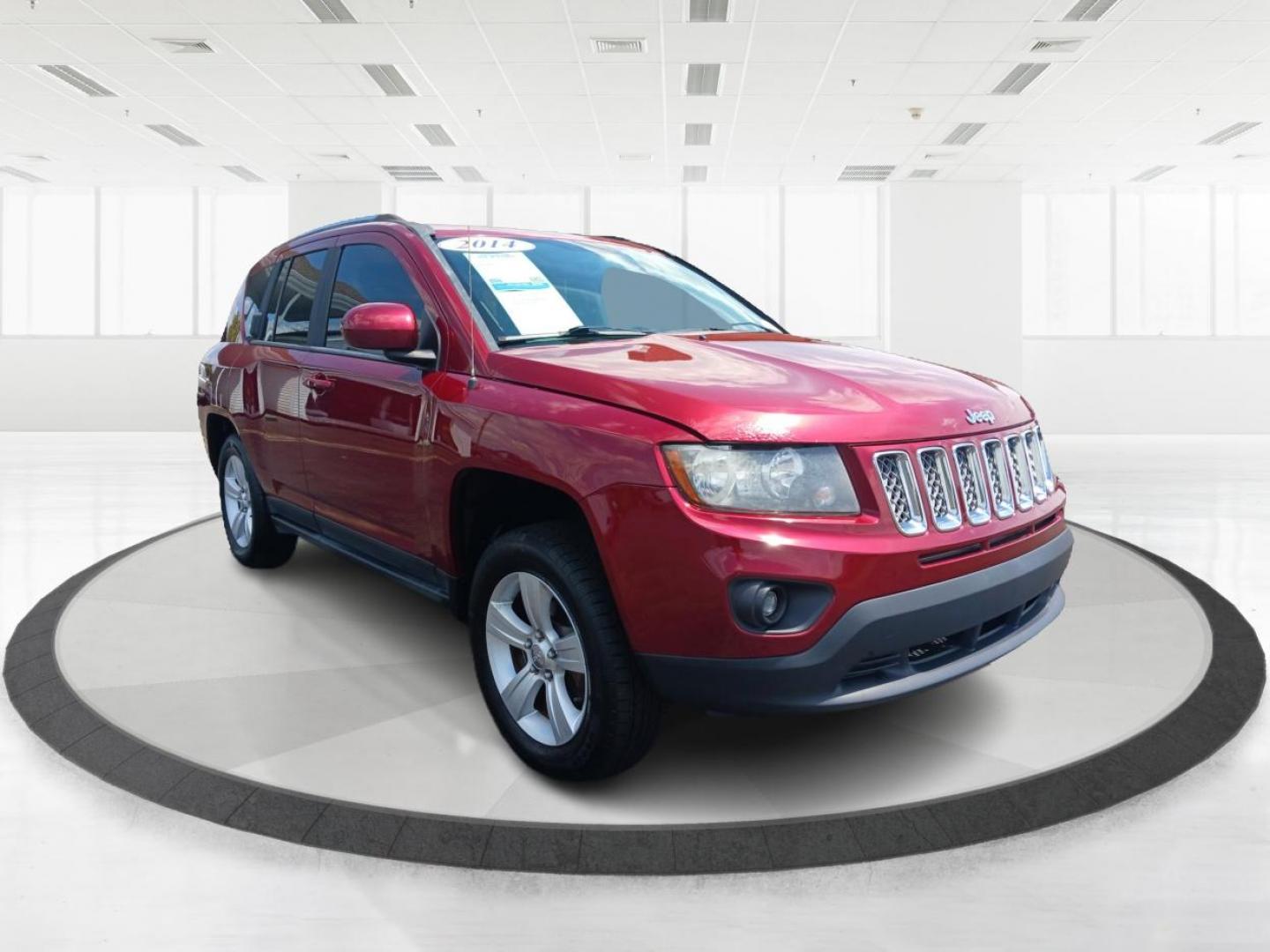 2014 Dp Cherry Red Crystal PC Jeep Compass Latitude 4WD (1C4NJDEB4ED) with an 2.4L L4 DOHC 16V engine, Continuously Variable Transmission transmission, located at 4508 South Dixie Dr, Moraine, OH, 45439, (937) 908-9800, 39.689976, -84.218452 - Photo#0