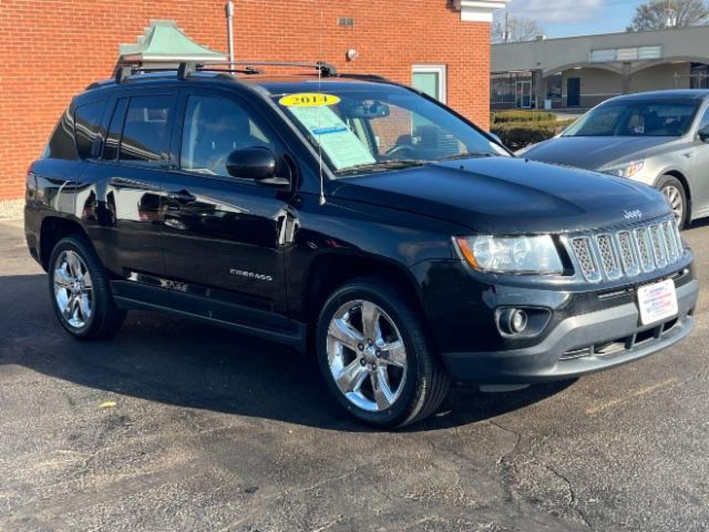 2014 Black Clearcoat Jeep Compass Latitude 4WD (1C4NJDEB5ED) with an 2.4L L4 DOHC 16V engine, Continuously Variable Transmission transmission, located at 1099 N County Rd 25A, Troy, OH, 45373, (937) 908-9800, 40.057079, -84.212883 - Photo#0