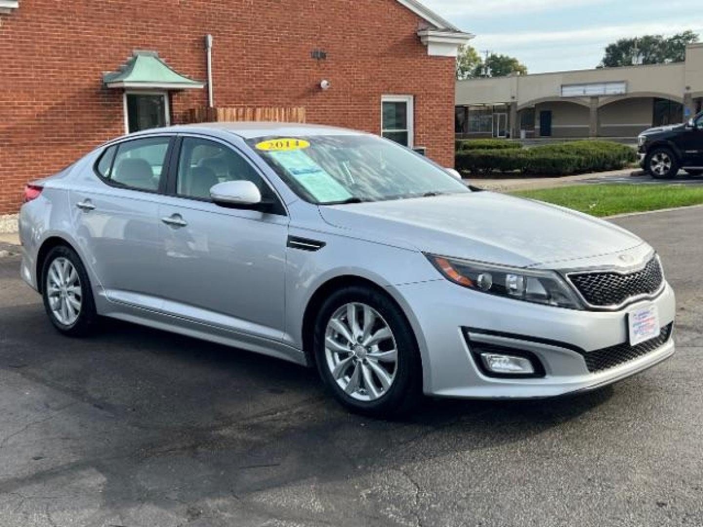 2014 Bright Silver Kia Optima LX (5XXGM4A77EG) with an 2.4L L4 DOHC 16V engine, 6-Speed Automatic transmission, located at 1099 N County Rd 25A, Troy, OH, 45373, (937) 908-9800, 40.057079, -84.212883 - Photo#0