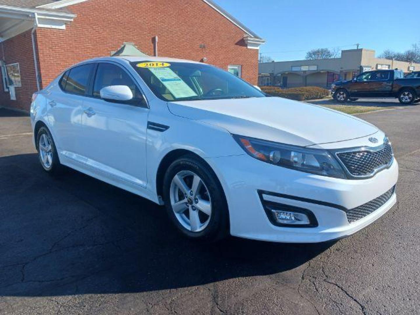 2014 Snow White Pearl Kia Optima LX (5XXGM4A71EG) with an 2.4L L4 DOHC 16V engine, 6-Speed Automatic transmission, located at 1099 N County Rd 25A, Troy, OH, 45373, (937) 908-9800, 40.057079, -84.212883 - Photo#0