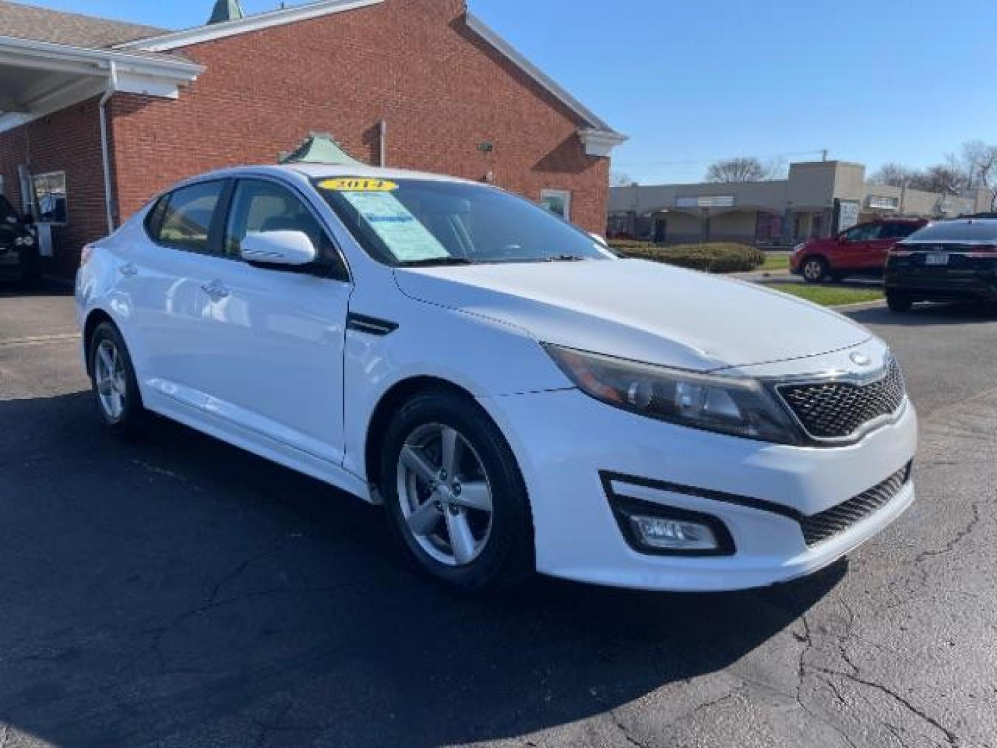 2014 Snow White Pearl Kia Optima LX (5XXGM4A72EG) with an 2.4L L4 DOHC 16V engine, 6-Speed Automatic transmission, located at 4508 South Dixie Dr, Moraine, OH, 45439, (937) 908-9800, 39.689976, -84.218452 - Photo#0