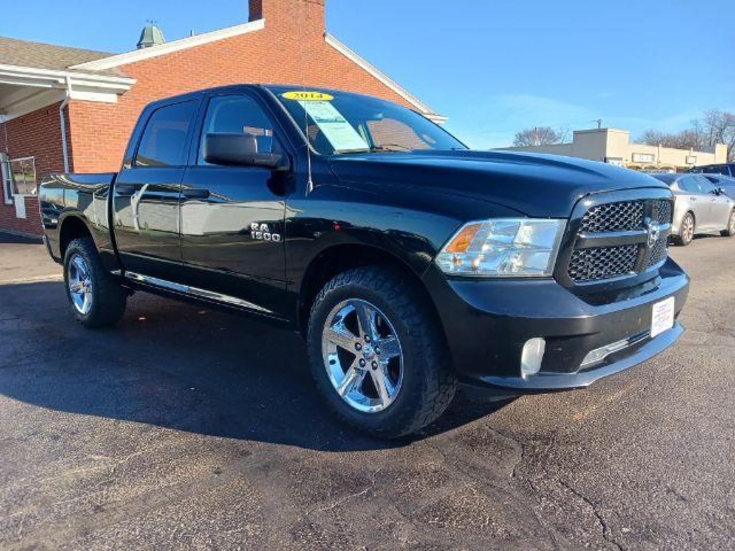 2014 Black Clearcoat RAM 1500 Tradesman Crew Cab SWB 4WD (1C6RR7KT3ES) with an 5.7L V8 OHV 16V engine, 8-Speed Automatic transmission, located at 880 E. National Road, Vandalia, OH, 45377, (937) 908-9800, 39.891918, -84.183594 - Photo#0