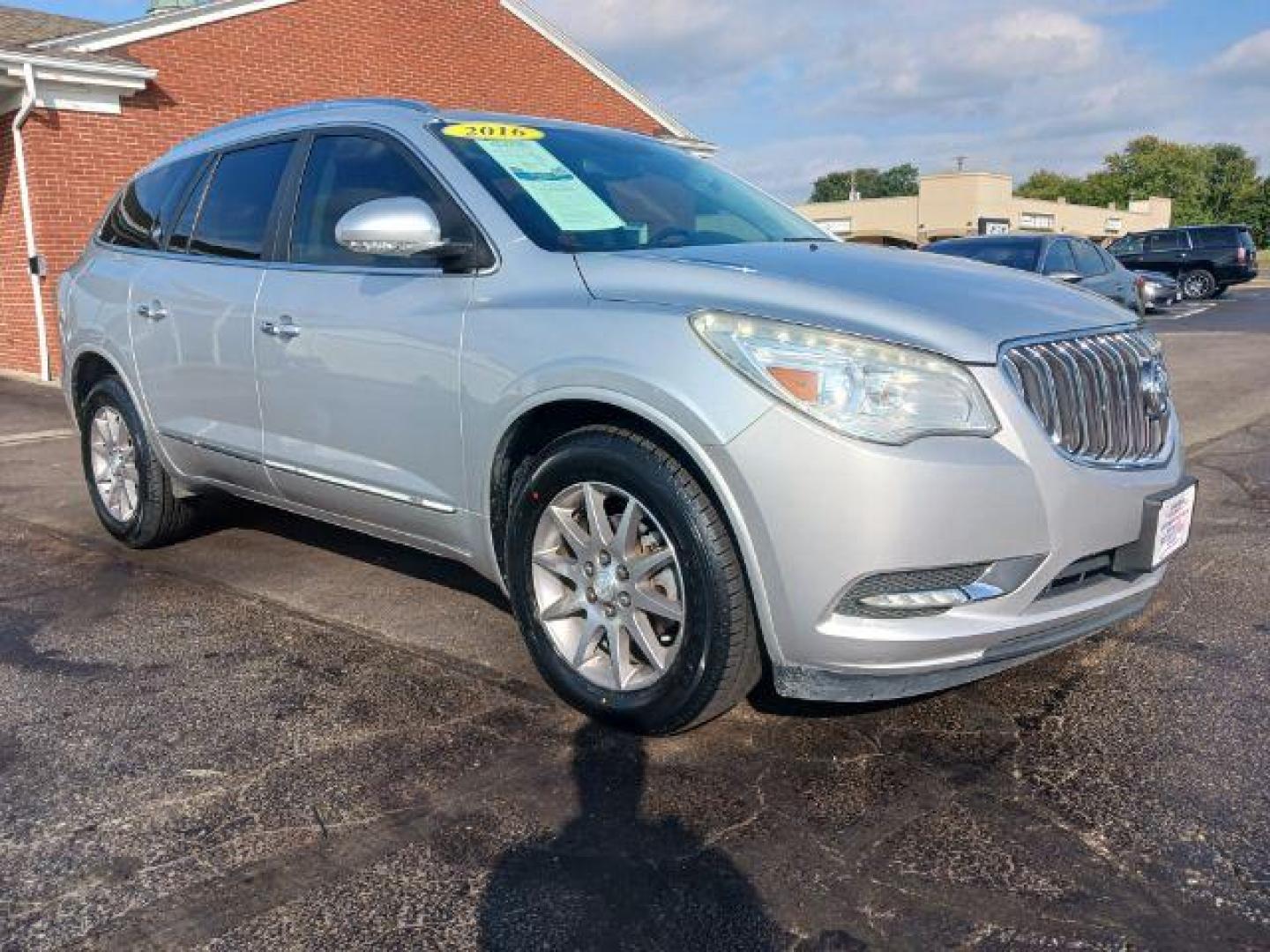 2016 Sparkling Silver Metallic Buick Enclave Leather FWD (5GAKRBKDXGJ) with an 3.6L V6 DOHC 24V engine, 6-Speed Automatic Overdrive transmission, located at 1099 N County Rd 25A, Troy, OH, 45373, (937) 908-9800, 40.057079, -84.212883 - Photo#0