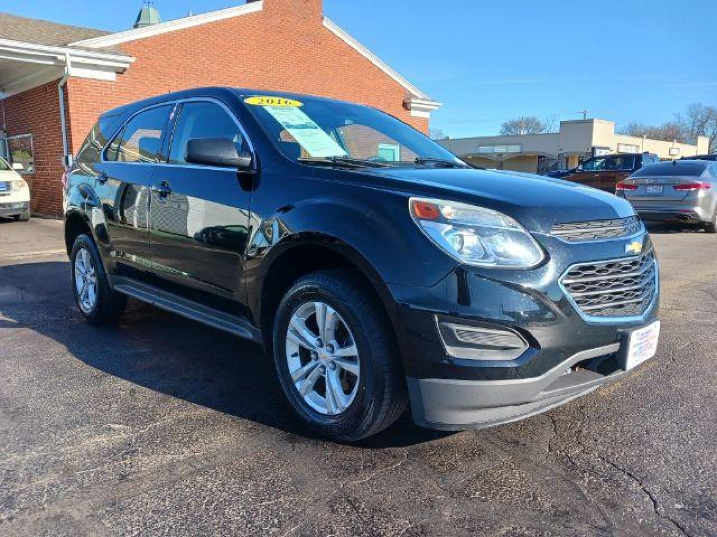 2016 Black Chevrolet Equinox LS 2WD (2GNALBEK0G6) with an 2.4L L4 DOHC 16V FFV engine, 6-Speed Automatic transmission, located at 401 Woodman Dr, Riverside, OH, 45431, (937) 908-9800, 39.760899, -84.123421 - Photo#0