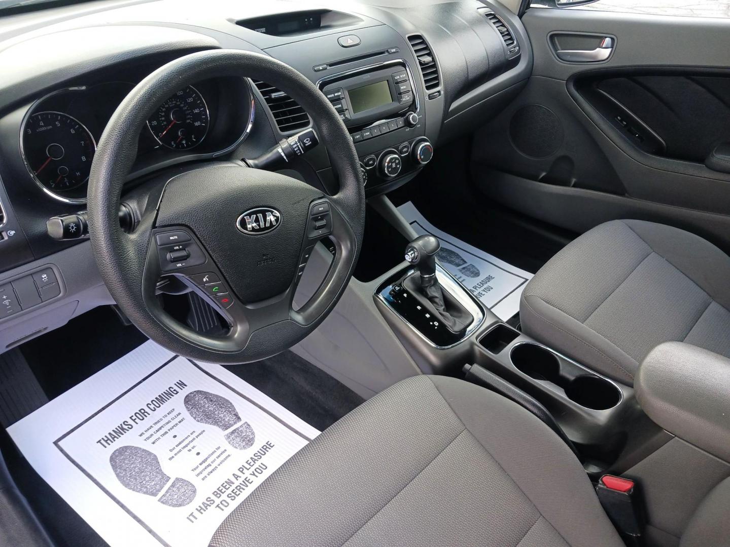 2017 Aurora Black Kia Forte LX 6A (3KPFK4A73HE) with an 2.0L L4 DOHC 16V engine, 6-Speed Automatic transmission, located at 880 E. National Road, Vandalia, OH, 45377, (937) 908-9800, 39.891918, -84.183594 - Photo#8